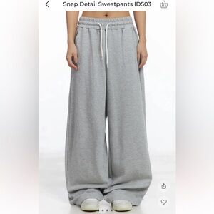 Women's Wide Leg Gray Sweatpants